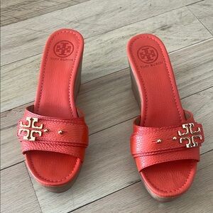 Tory Burch Red Women's Wedge Sandals
